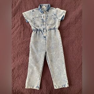 Jessica Simpson Girls Denim Jean Jumpsuit Size 5/6 EUC